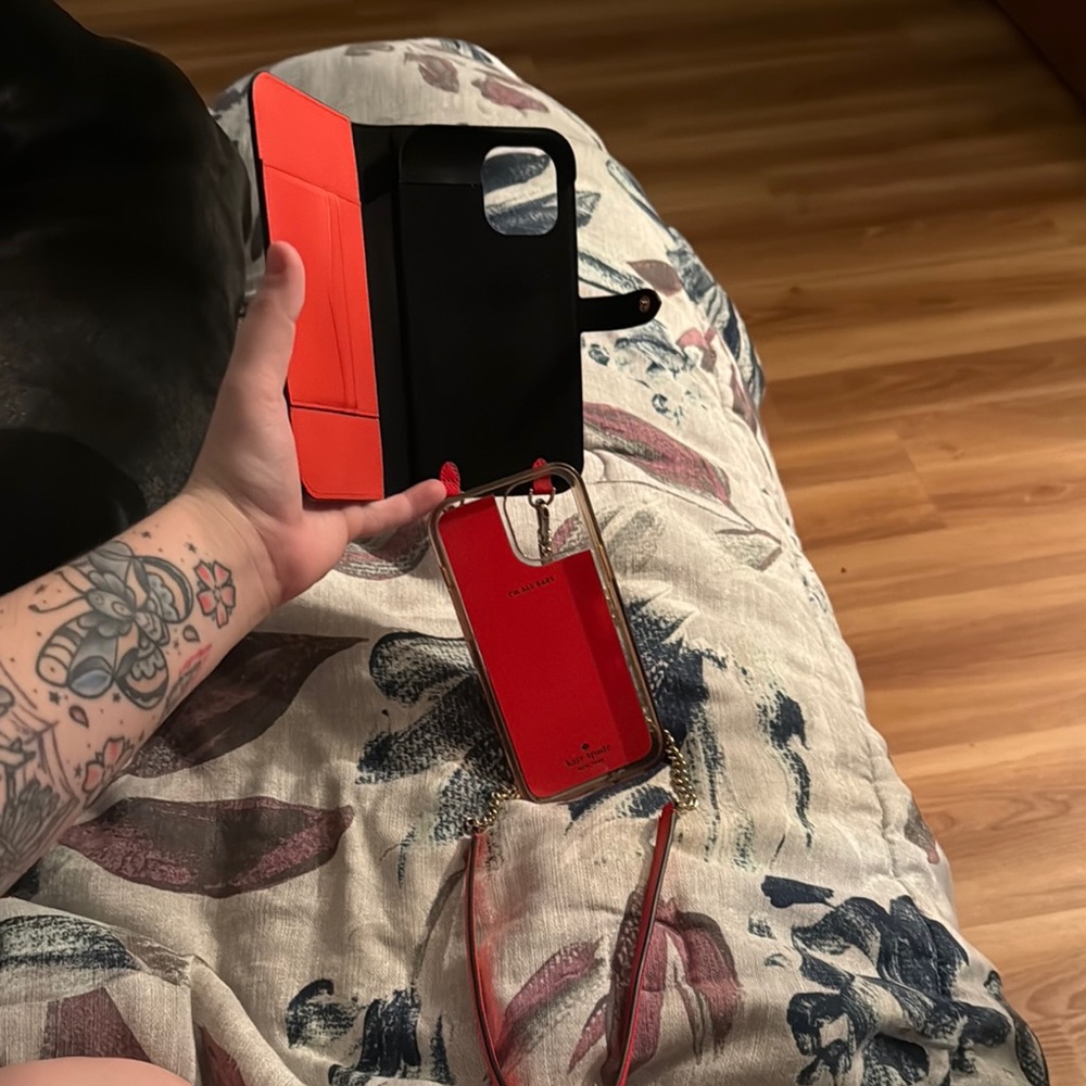 Kate Spade Red and Black crossbody  Phone Wallet Case